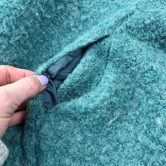 ASOS Green Wool-Blend Textured Zip Bomber Cardigan Jacket – Size 8 - Picture 3 of 10